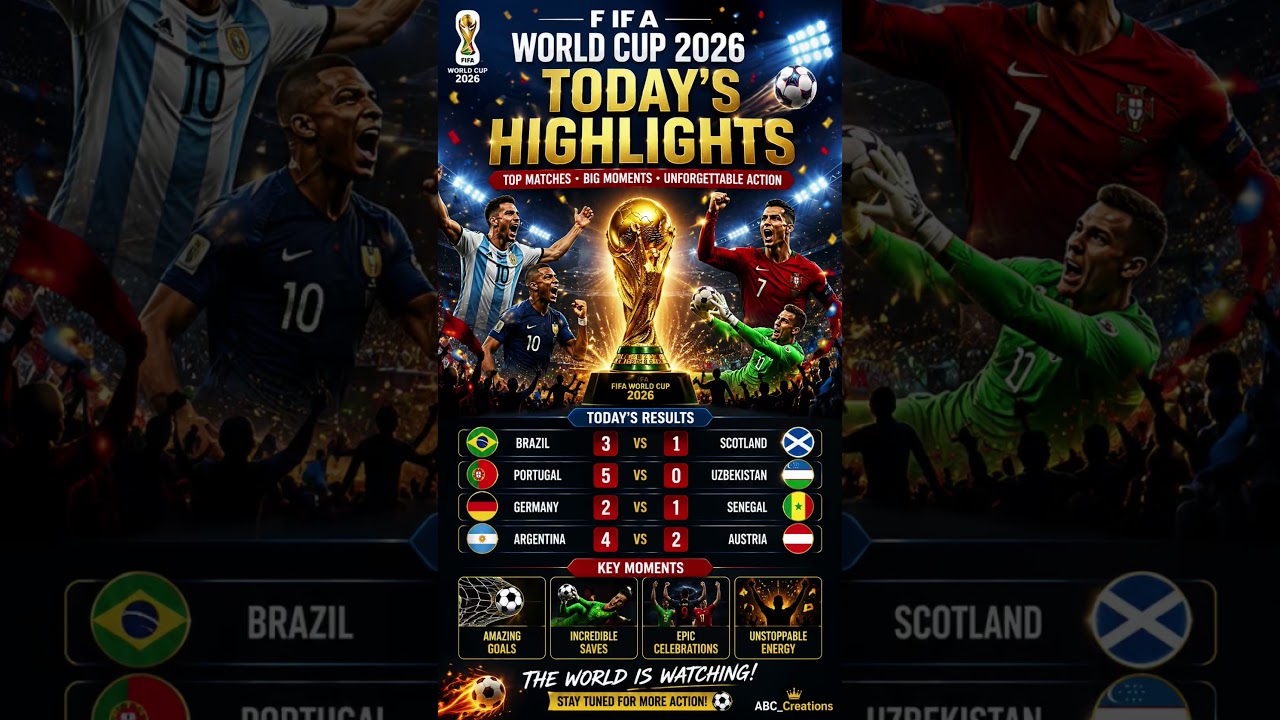 FIFA World Cup 2026 Today's Highlights ⚽🔥 | Best Goals & Match Moments