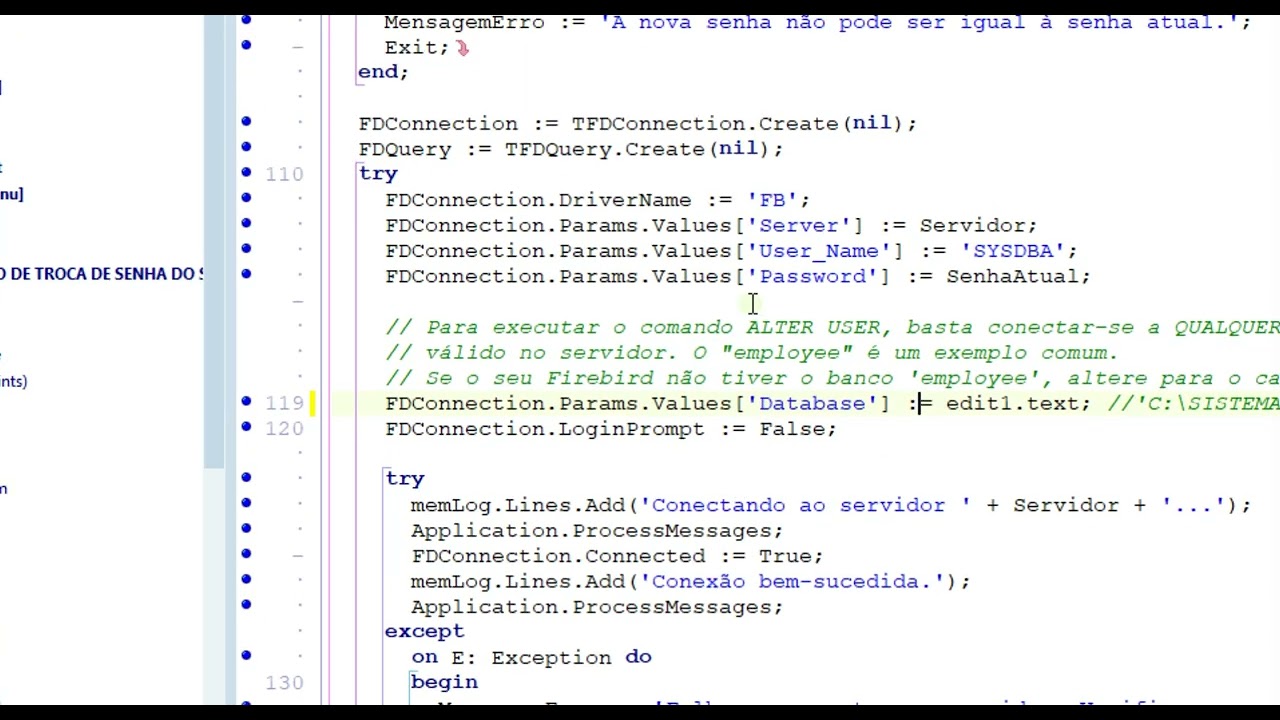 ALTERANDO A SENHA SYSDBA FIREBIRD EM TEMPO DE EXECUÇÃO - DELPHI