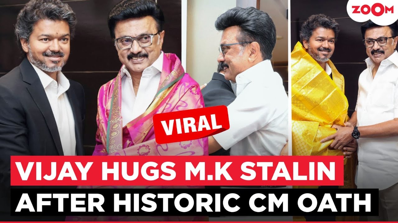 Tamil Nadu&rsquo;s CM Vijay meets DMK Chief M. K. Stalin, shares EMOTIONAL hug after Oath Ceremony