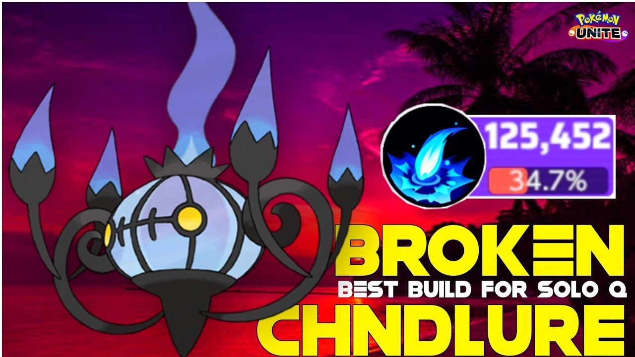 CHANDELURE IS NEW INSANELY BROKEN ATTACKER 4 SOLO Q | CHANDELURE BEST EMBLEM & BUILD | POKEMON UNITE