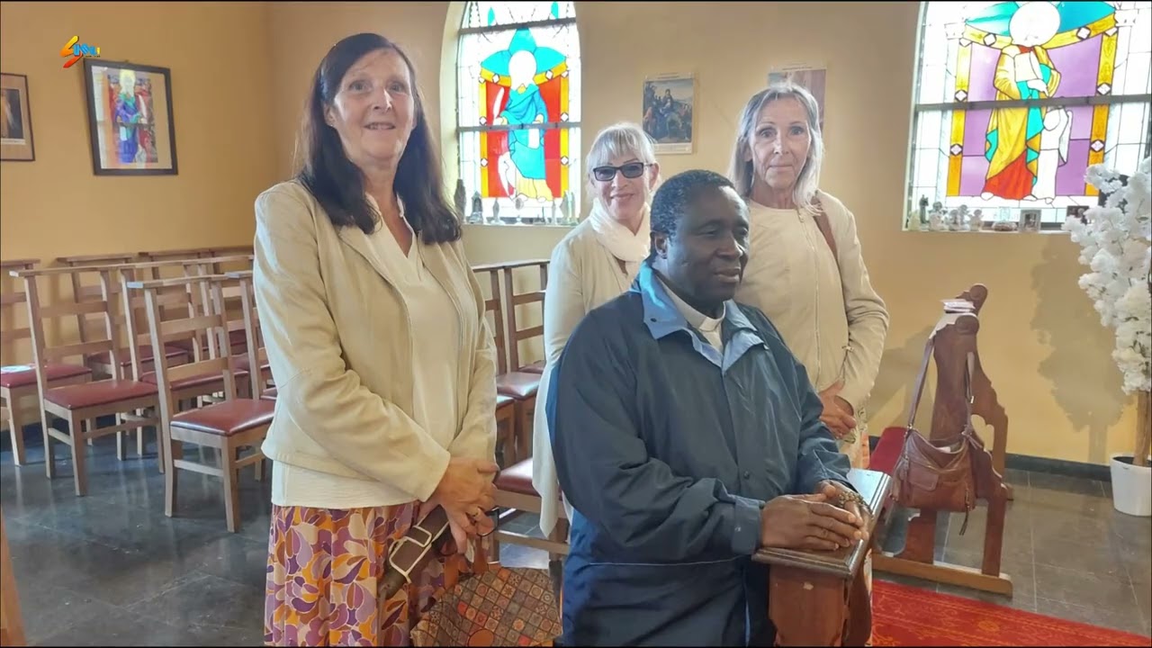 Mgr Vincent de Paul Kwanga en visite du Sanctuaire Sainte Rita de Manono (En Construction)