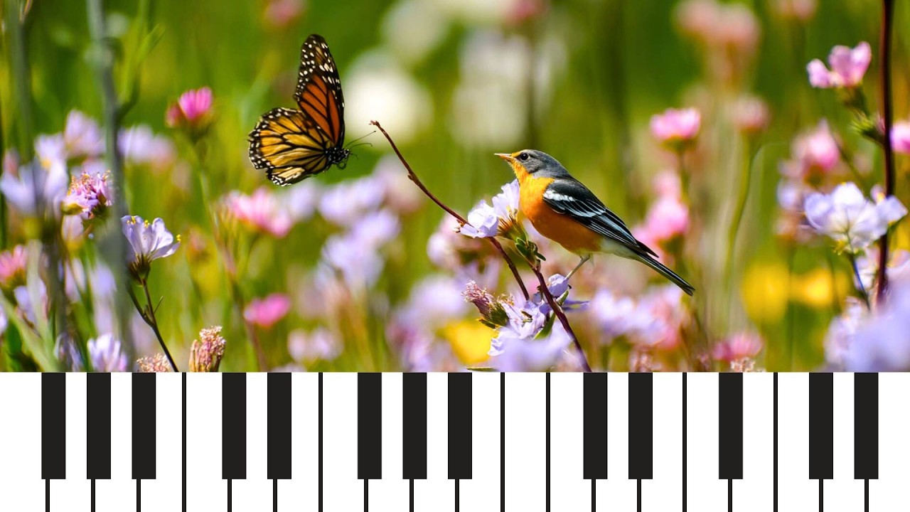 birds and cozy piano for peaceful rest 🌙🎹 calming music to unwind and healing