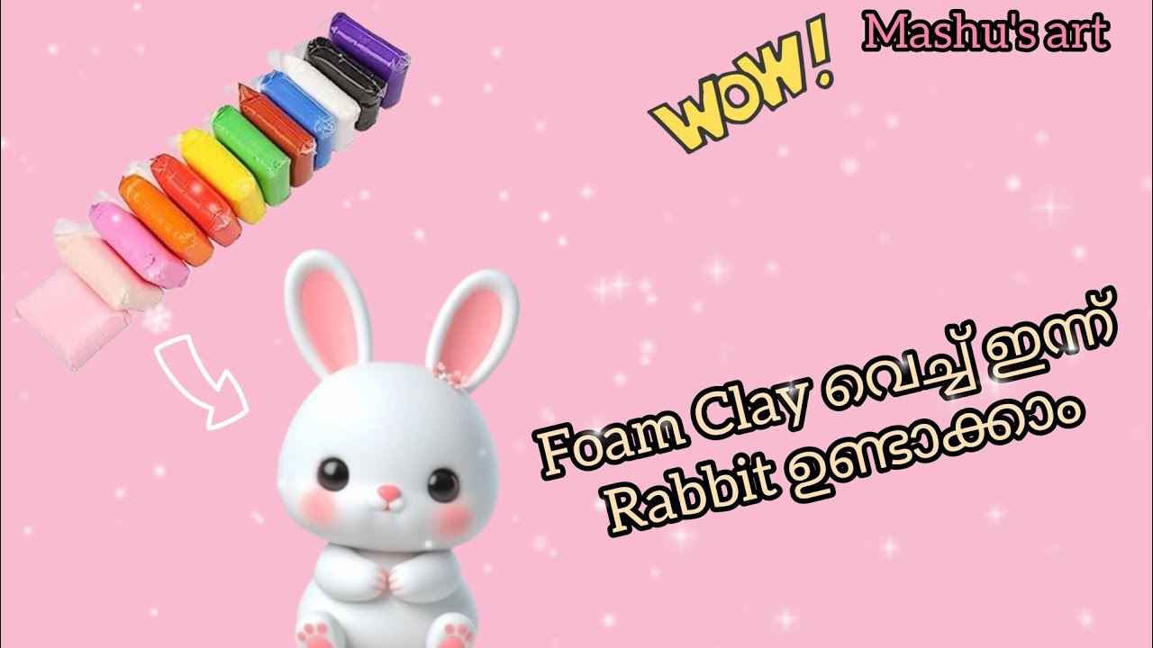 DIY - Cute Clay Rabbit || Foam Clay Craft || Polymer Clay Tutorial || Mashu's art 