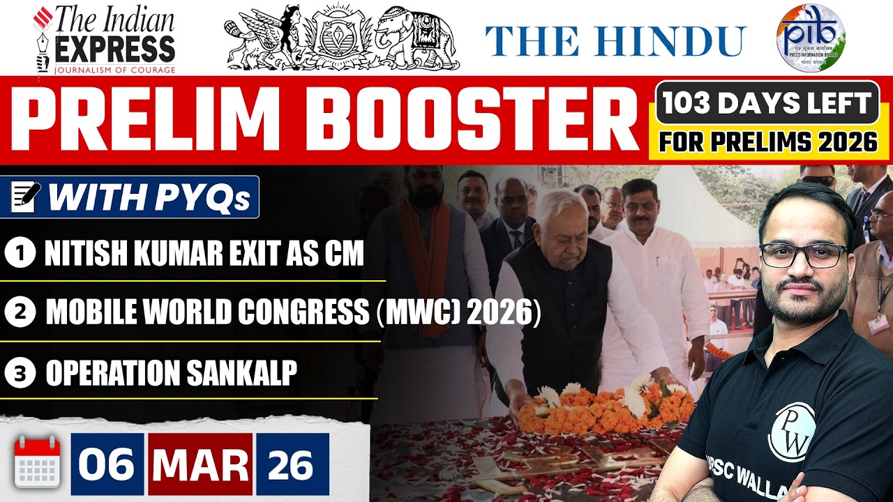 Daily Current Affairs- 6 March 2026 | The Hindu News Paper | Prelim Booster by Rajnikant Sir