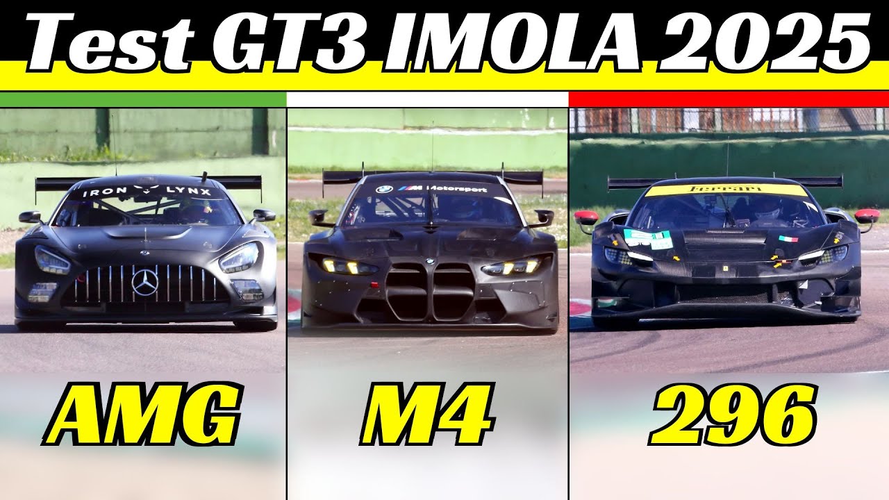 NEW BMW M4 GT3 EVO, Mercedes AMG GT3 EVO & Ferrari 296 GT3 - Test Day at Imola, March 3, 2025