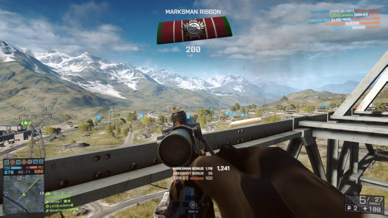 Battlefield 4 long range sniping SSR 61