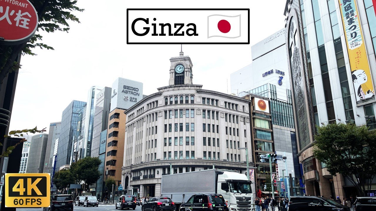 Ginza - Tokyo's rich area | 4K 60 fps in Japan
