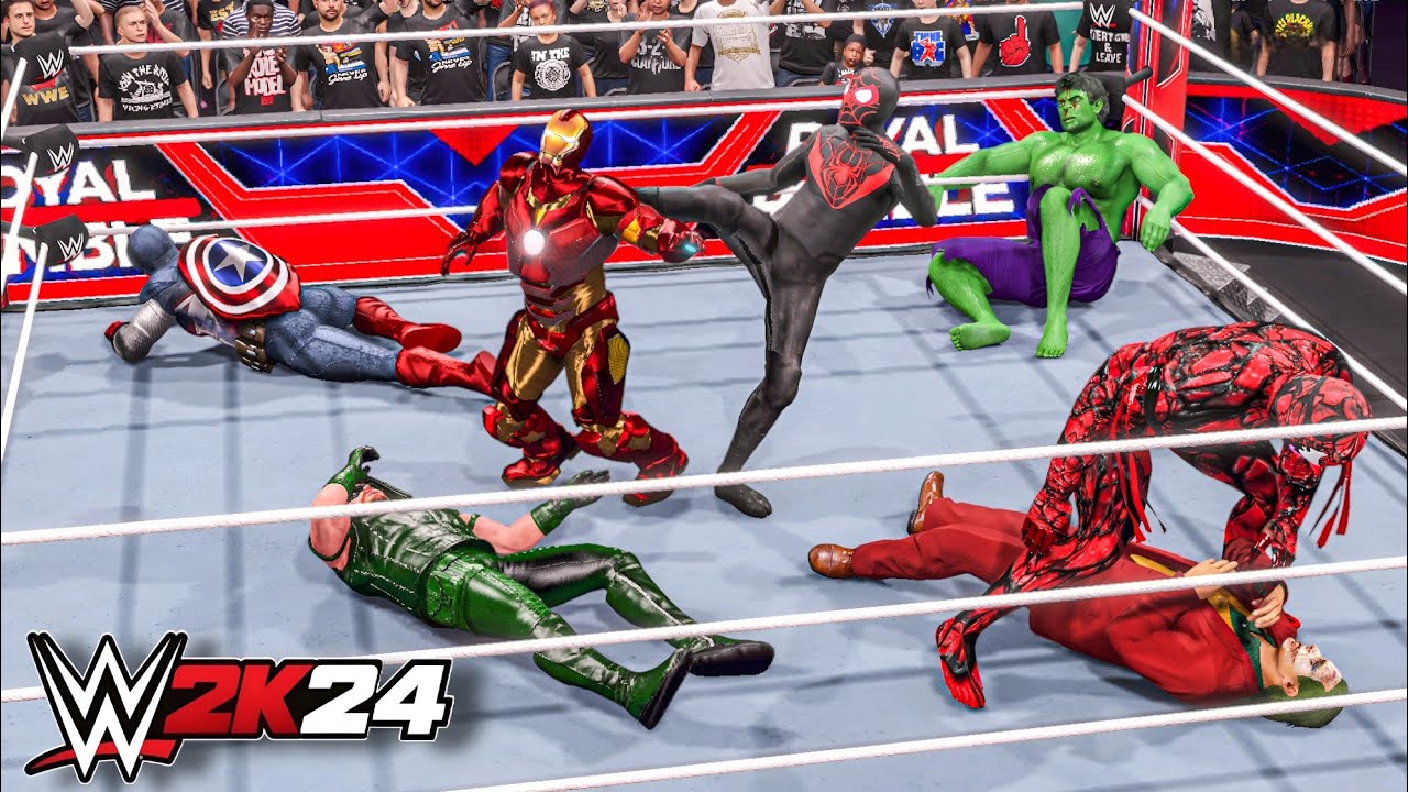 Marvel Characters vs. DC Characters Royal Rumble Match - WWE 2K24