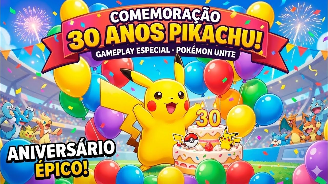 Gameplay Especial para Comemorar os 30 anos do Pikachu! Parabéns Pikachu 