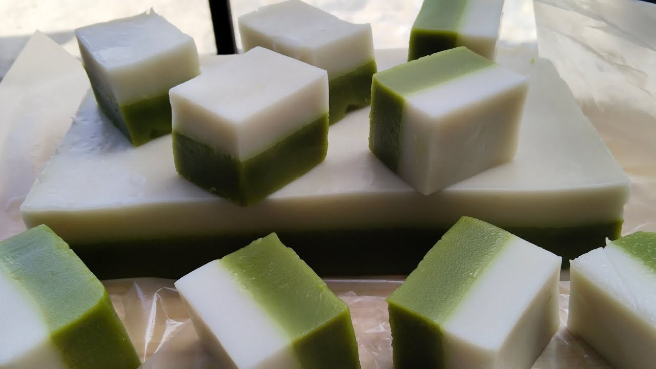 Kuih Talam Pandan lembut dengan menggunakan sukatan cawan