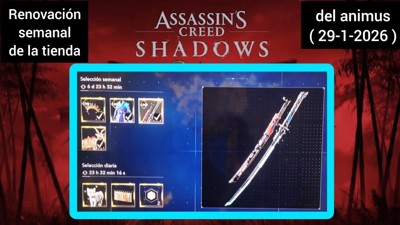 Assassin's Creed Shadows - renovación semanal de la tienda del animus ( 29-1-2026 )