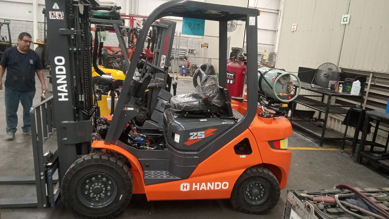 Como Cambiar de Gasolina a Gas LP en Montacargas Marca HANDO Modelo LG25GLT Dual de 5500 Libras