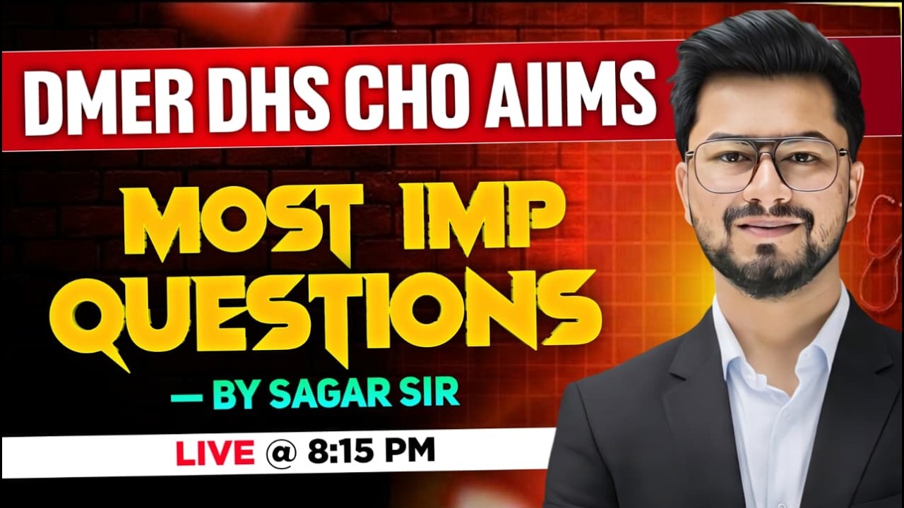 DMER-AIIMS-DHS-CHO Nursing | IMPORTANT QUESTION SERIES | 100% Exam Oriented | Marathi | By Sagar Sir