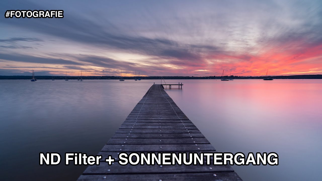 Fotografie mit ND Filter - Herrlicher Sonnenuntergang am See