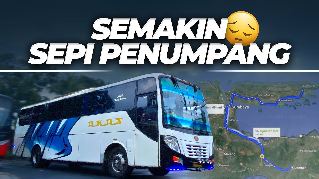 MAKIN KESINI BUS BUMEL DITAPAL KUDA SEMAKIN KURANG DIMINATI⁉️😢 Trip Naik Bus Akas NR Jember - Madura