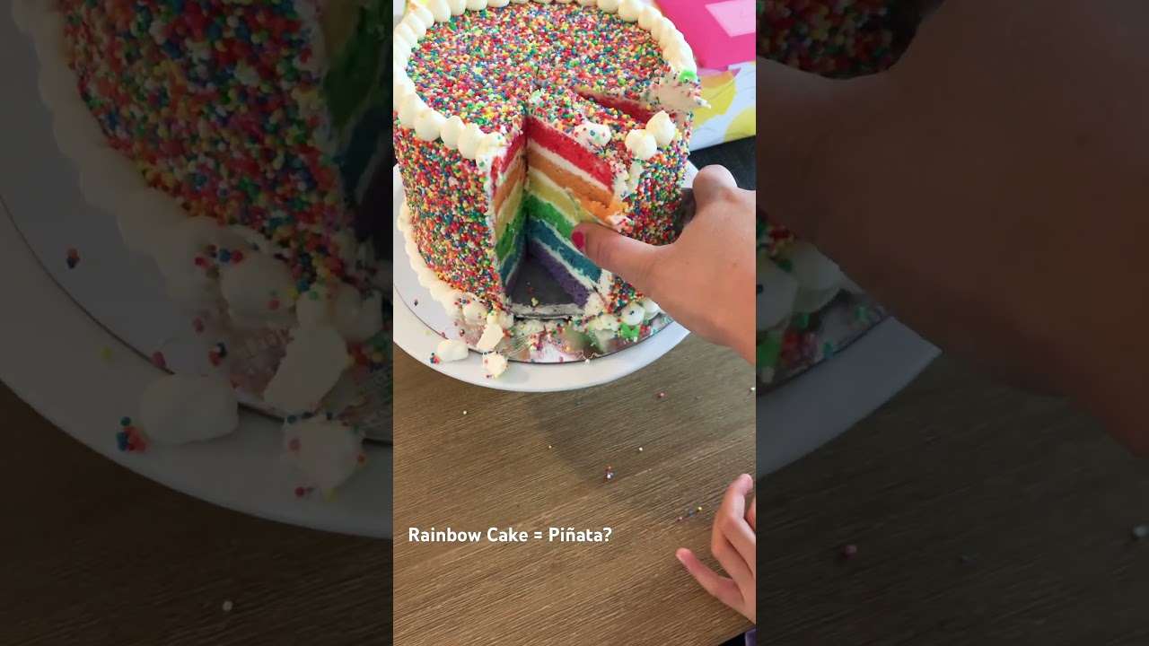 Pi&ntilde;ata Cake! #pinatacakerecipe #rainbowcake #foodartistry #1ksubscribers #sweettooth #cakerecipe
