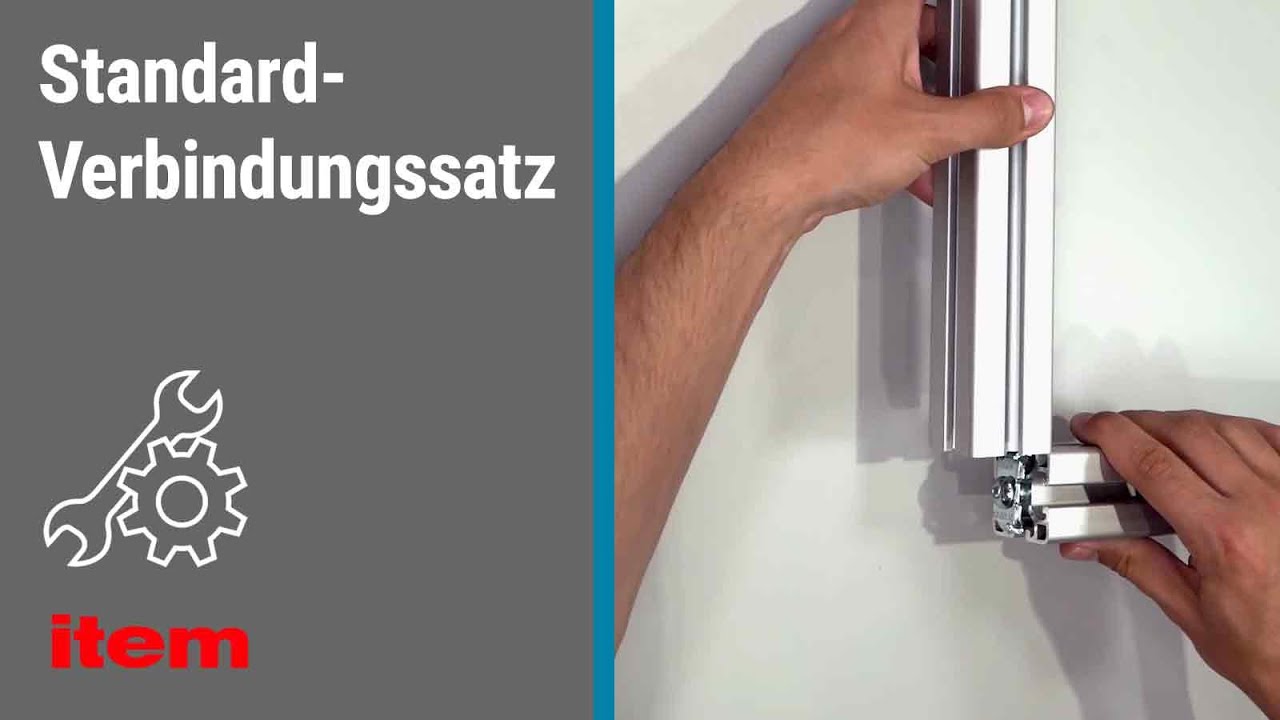 Wie verbinde ich item Aluprofile mit dem item Standardverbinder rechtwinklig? Anleitung