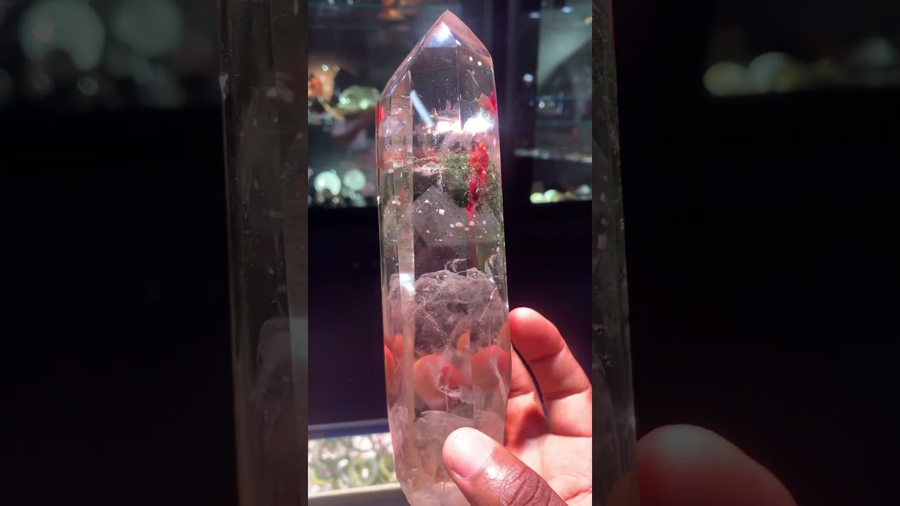 Garden quartz point with 🏔️ phantom inclusions 💎 #crystals #youtubeshorts #viral #shorts