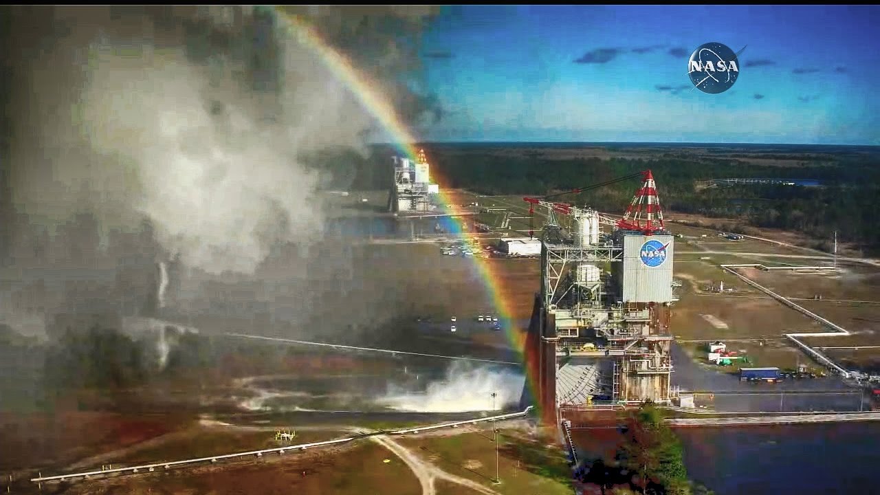 A Rainbow View of NASA's RS-25 Engine Test
