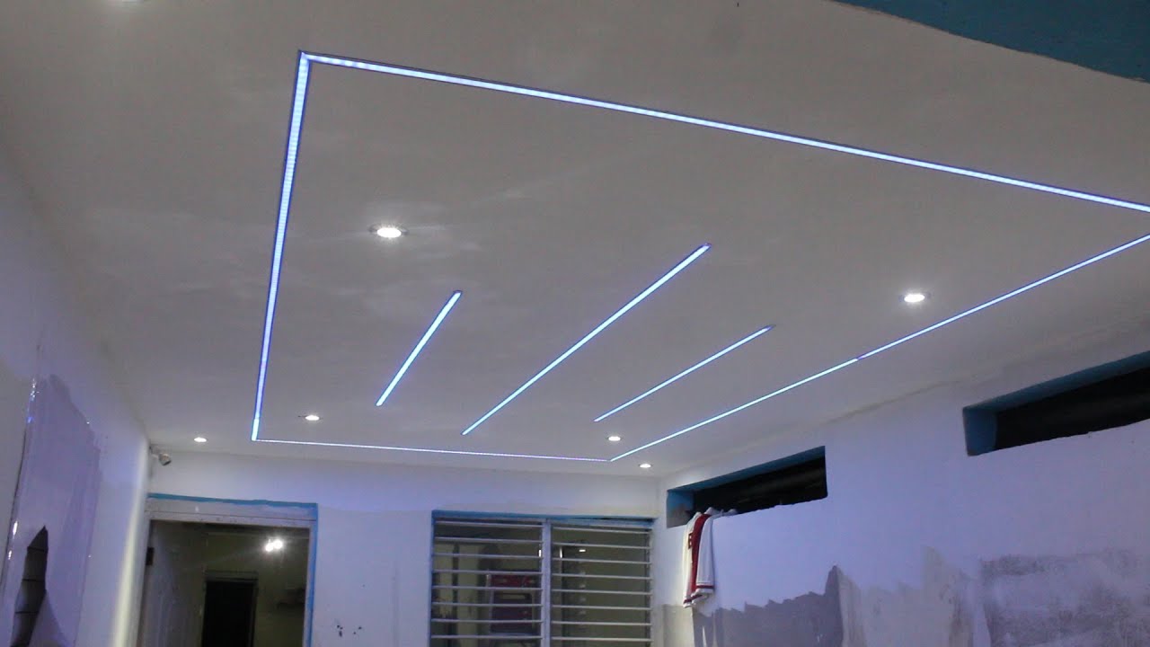 INSTALACION DE TECHO SHEETROCK Y PERFILES DE ALUMINIO Y CINTA LED RGB