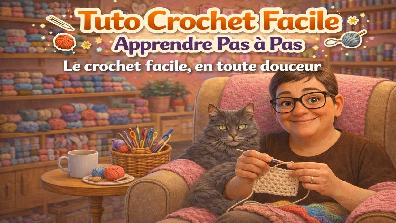Tuto Crochet Facile 🧶 Apprendre Pas à Pas 🧶 Chaînette Mailles serrées et Mailles doubles
