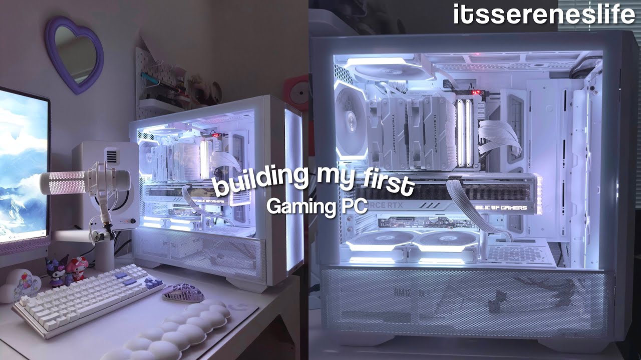 building my first Gaming PC ☁️𐙚｡⋆ | RTX 4080 Super, i7-14700K, Lian Li Lancool III, White Aesthetic