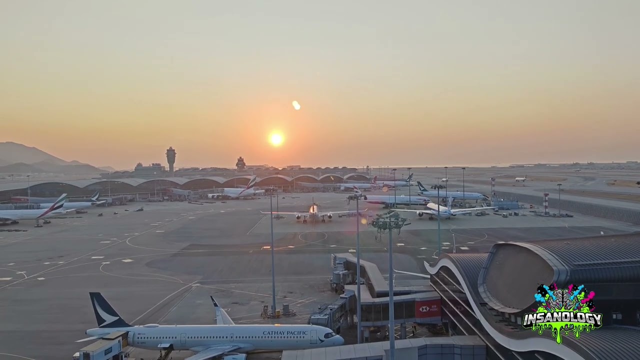 New Year Sunset | 2026-02-16 | Enjoy the Sunset at Hong Kong Airport | Insanology 