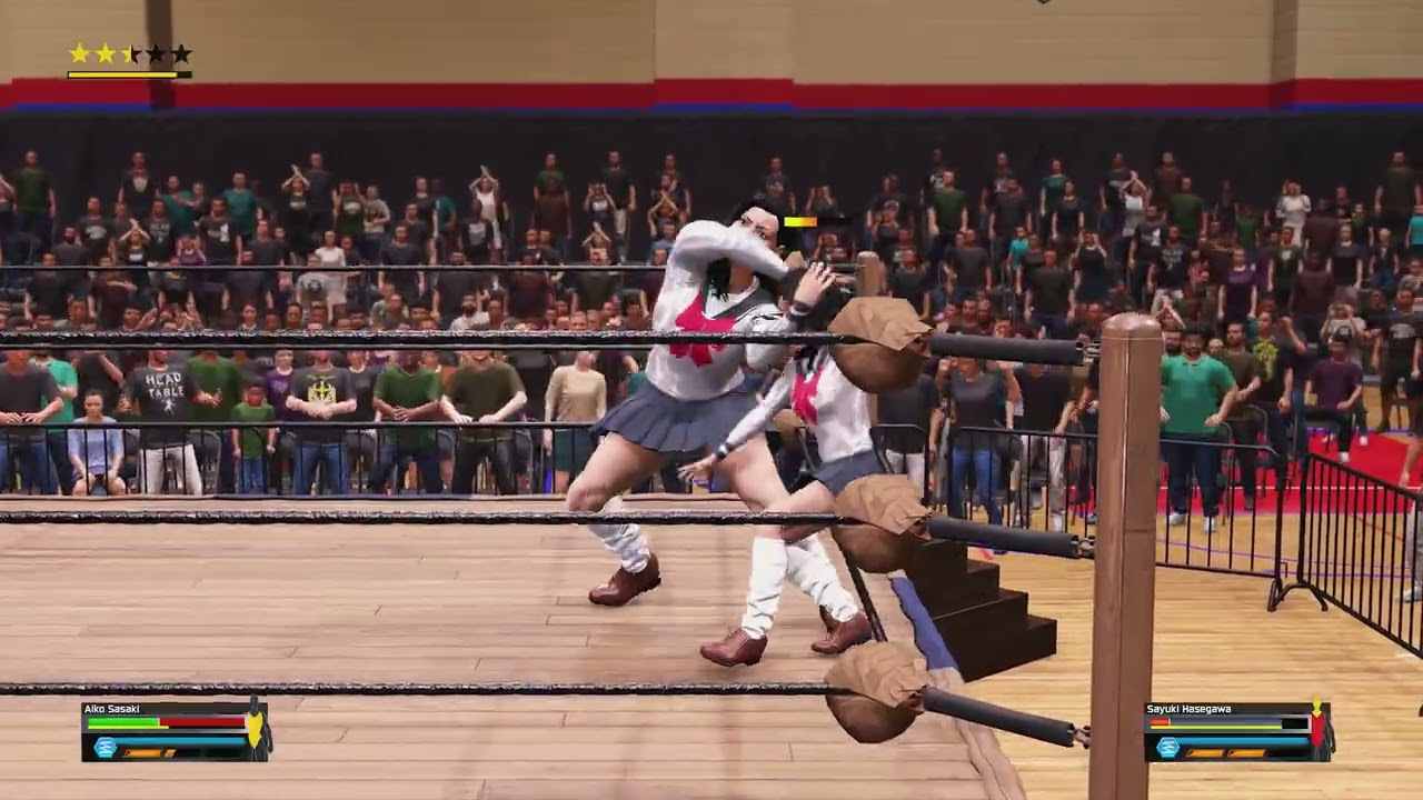 Aiko Sasaki VS Sayuki Hasegawa 1 | WRESTLING HIGH | WWE 2K25 | Japanese School Girls Wrestling