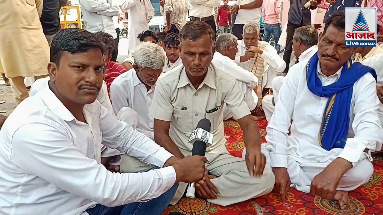 नोहर तहसील के गांव नेहराना में कालूराम मेघवाल पर चाकूओं से कातिलाना हमला थाने के आगे धरना प्रदर्शन