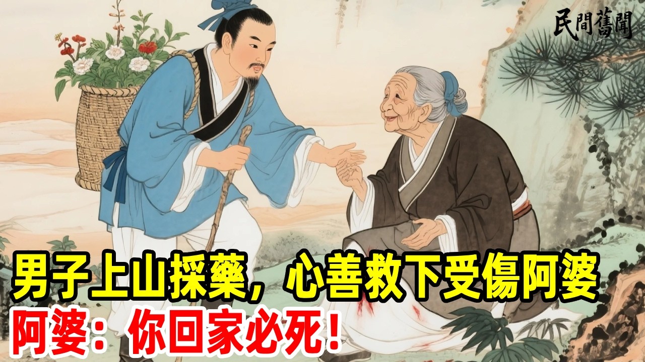 男子上山採藥，心善救下受傷阿婆，阿婆：你回家必死！#民間舊聞#民間故事 #懸疑 #原創 #故事分享