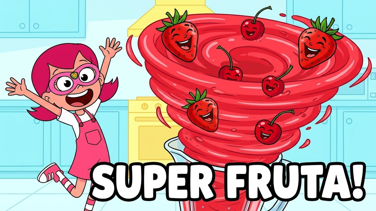BATIDO DE FRUTAS VERMELHAS 🍓 | Canção dos Heróis da Fruta 💪 | Música Infantil Divertida