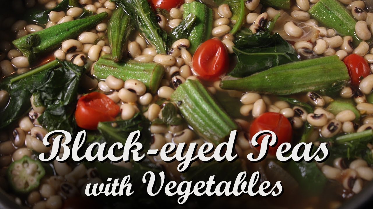 Black-eyed Peas with Collard Greens, Cherry Tomatoes, and Okra - Video Recipe