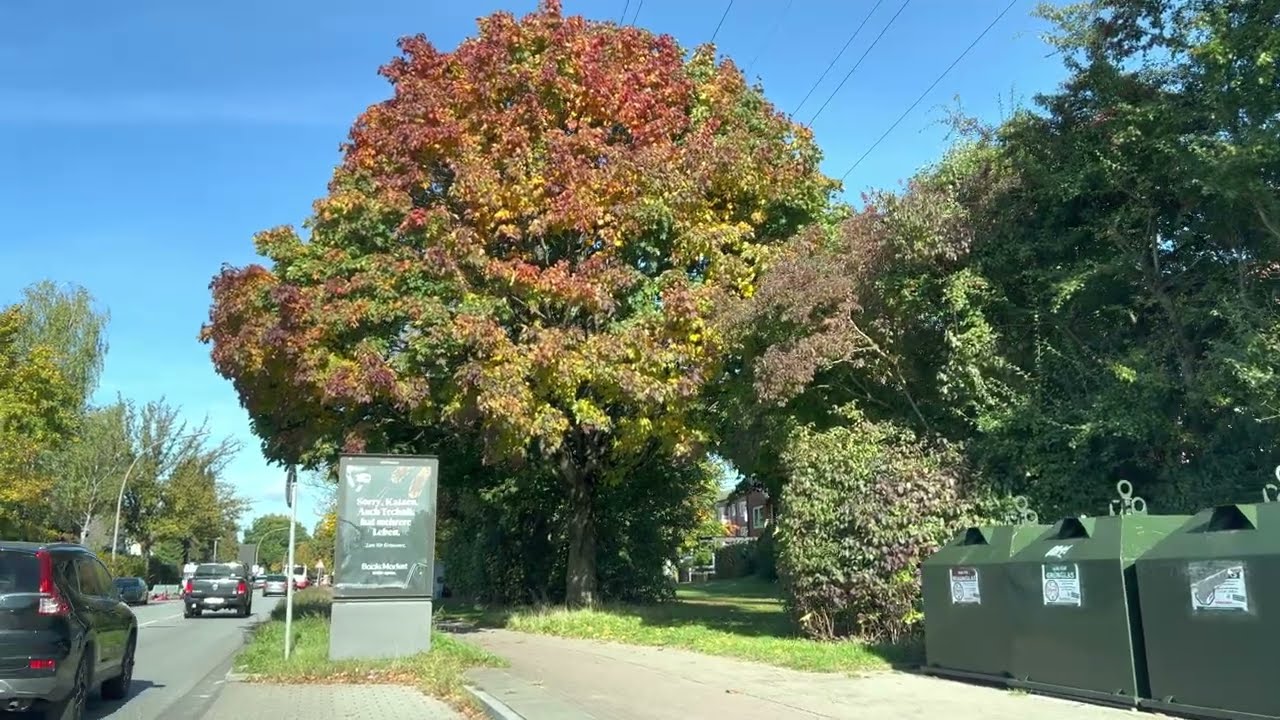 Autumn 2022 in Hamburg driving in the suburbs HDR