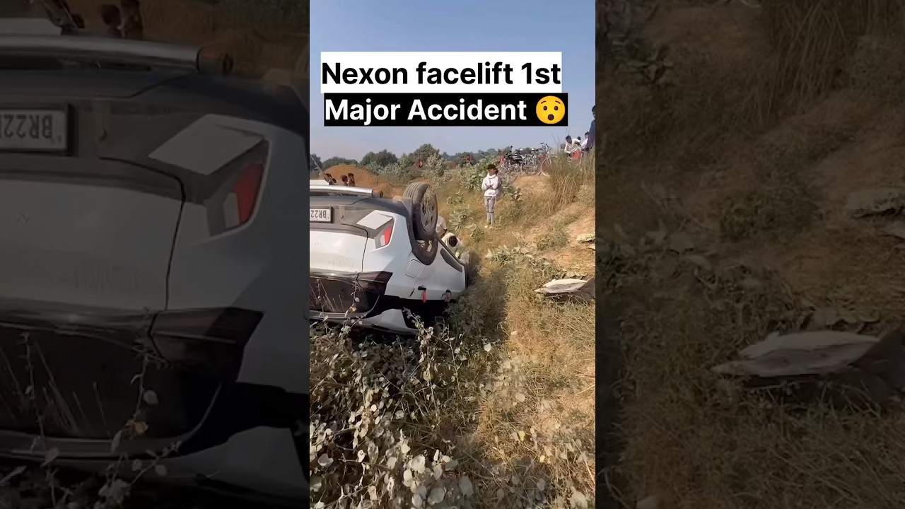 Tata nexon facelift 1st accident #tatanexon #ytshorts #nexon