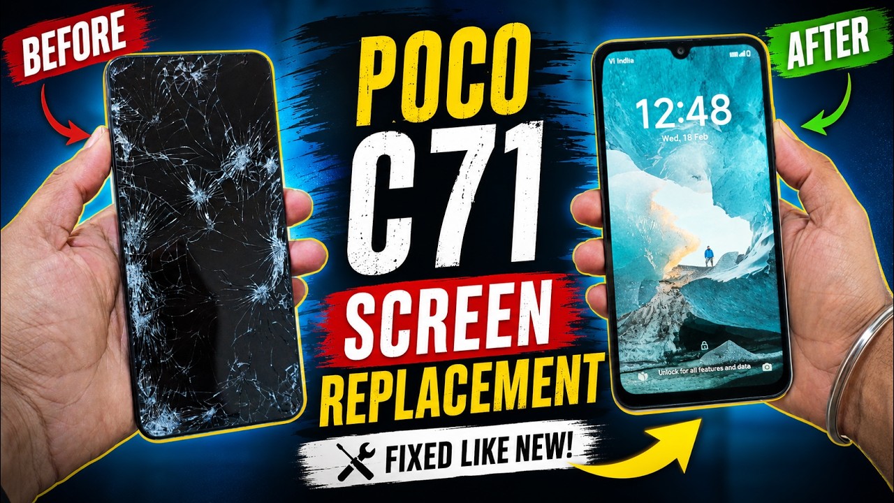Poco C71 Screen Replacement | Broken Screen to Brand New 🔥 Full Repair Process