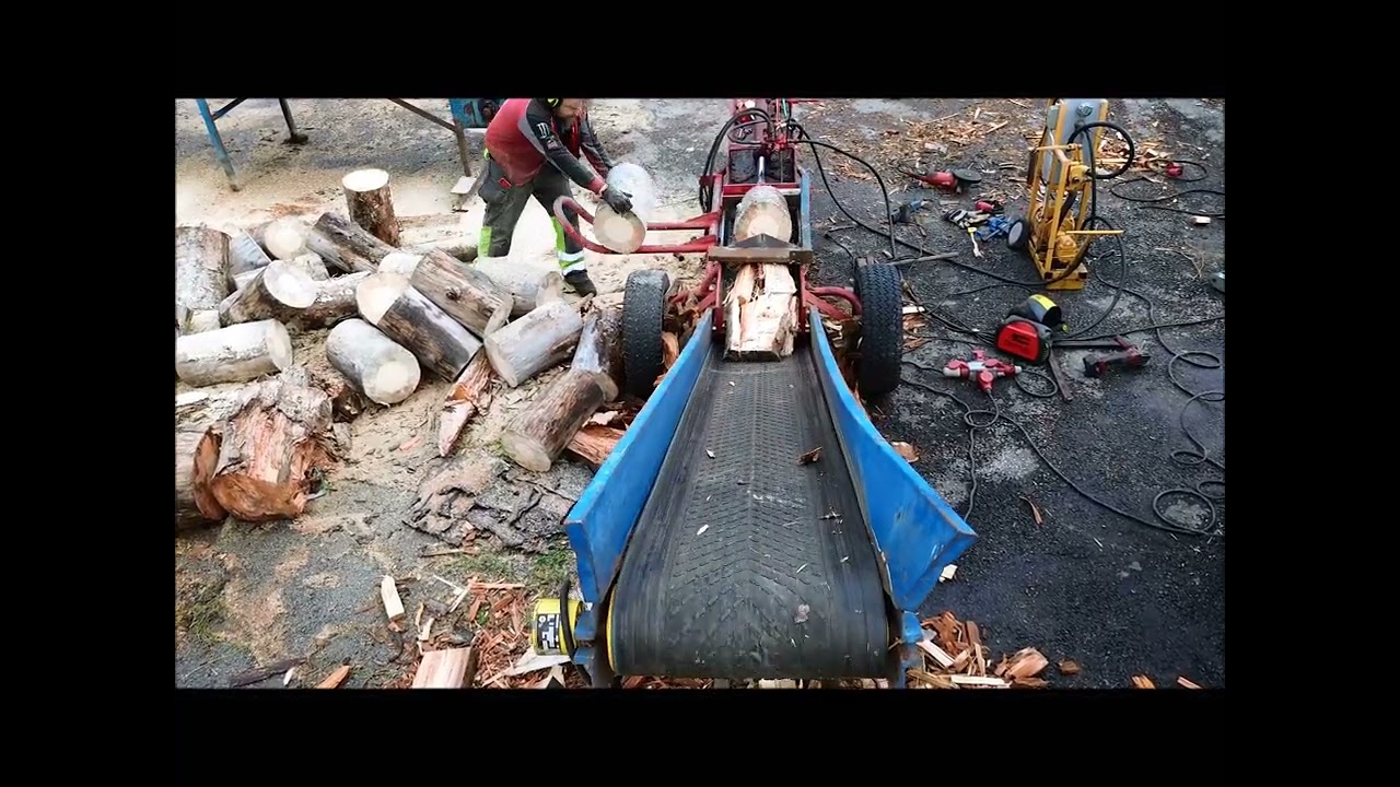 my homemade woodsplitter ,test after new Logarm design