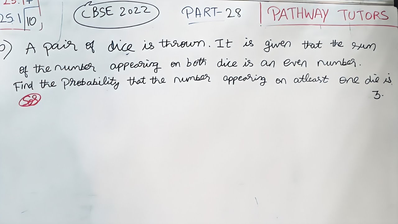 Probability Class 12 rd Sharma 25.15 ex 25.1 question 10 | Part 28 | cbse 2026 ❤️ Aravind Sir | 