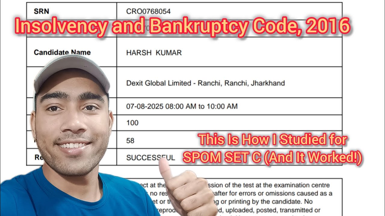 How I Passed SPOM Set C | Insolvency & Bankruptcy Code 2016 | My Real Experience + Tips!#ca #spom 