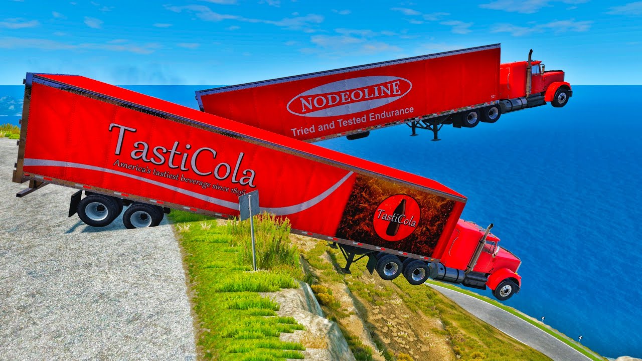 Car vs Dangerous Cliff Path 🚧💥 Beamng drive #34 !
