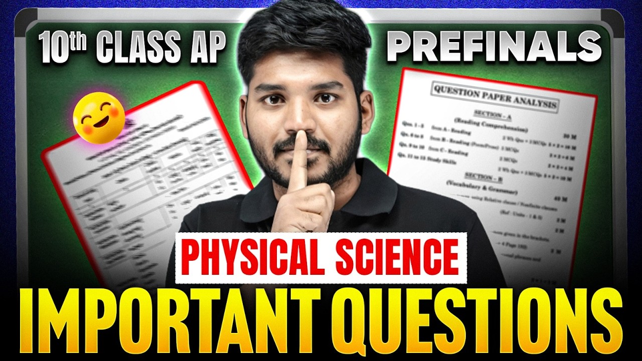 Prefinals Most Important Questions | Physical Science | 10th Class AP | Bhaskar Anna