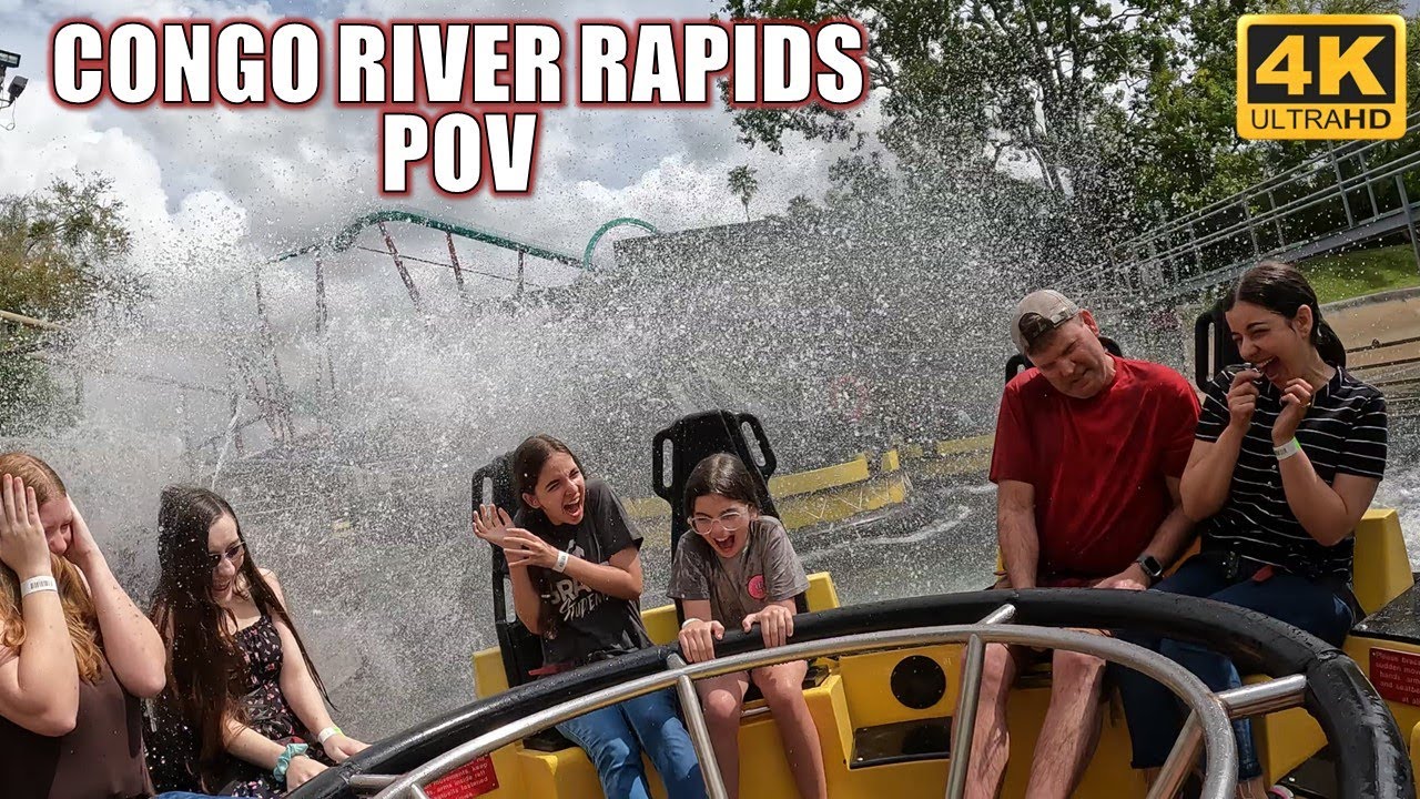 Congo River Rapids POV (4K 60FPS, 2024), Busch Gardens Tampa Intamin River Rapids | Non-Copyright