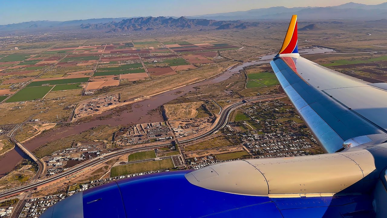 [4K] – Stunning Phoenix Landing – Southwest Airlines – Boeing 737-8 Max – PHX – N8754S – SCS 1405