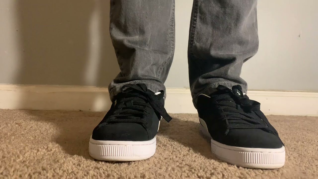 puma suede on feet
