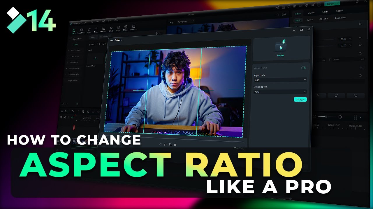 Filmora 14 AI Auto Reframe: Resize Videos in Seconds!
