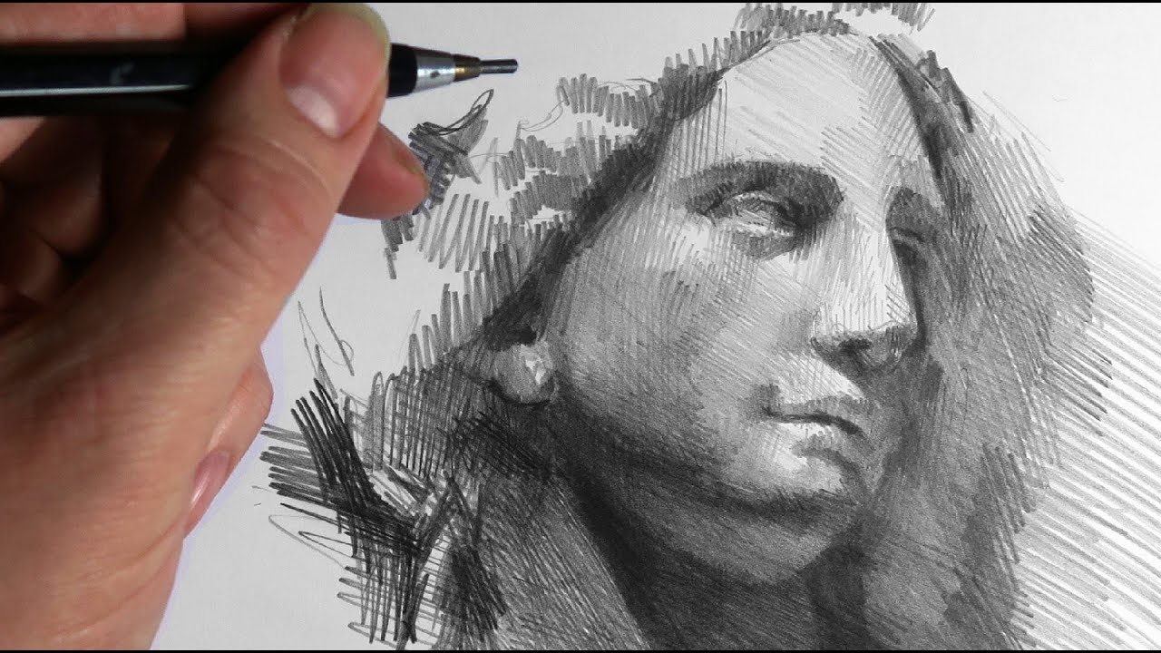 Drawing after a classic sculpture