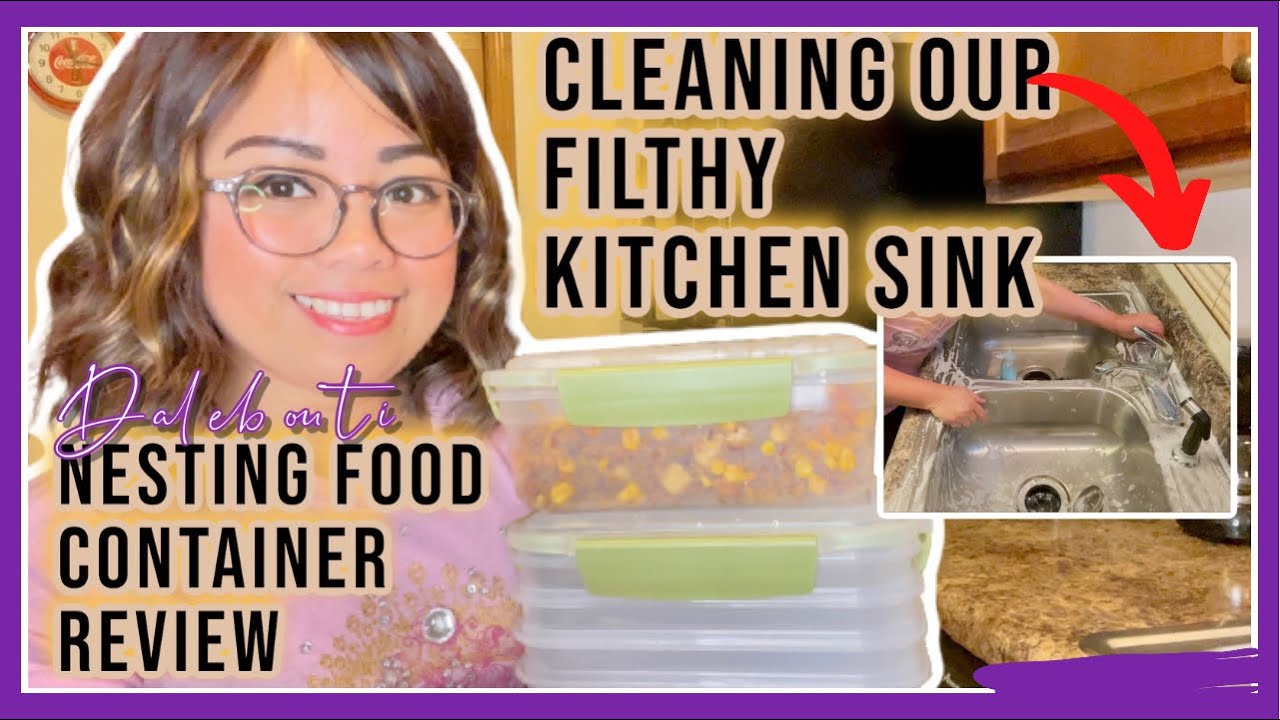 DALEBOUTI STACKABLE NESTING FOOD CONTAINER REVIEW | PLUS CLEANING OUR FILTHY KITCHEN SINK