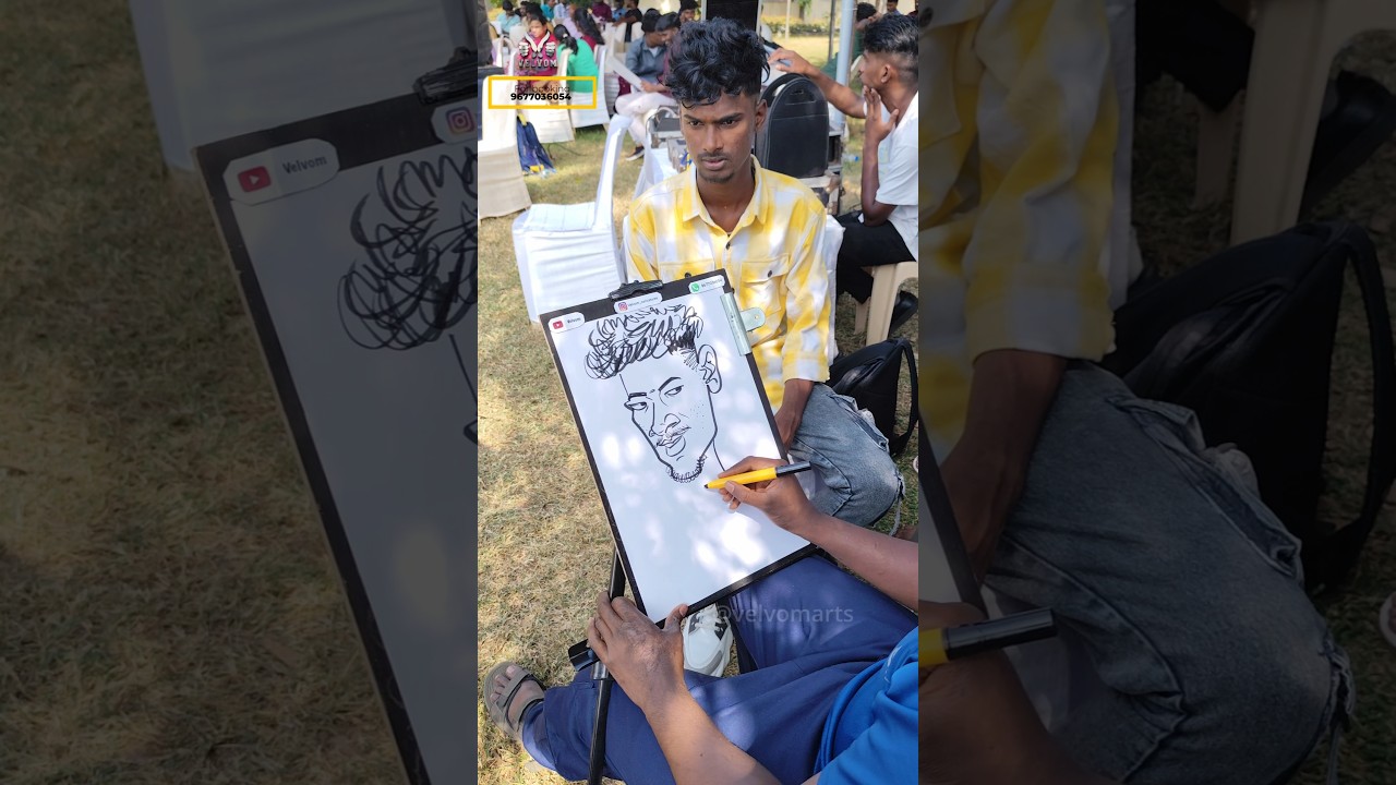 Live caricature Event |Artist Surendar | Book your events now #shorts #velvom #caricature #drawing