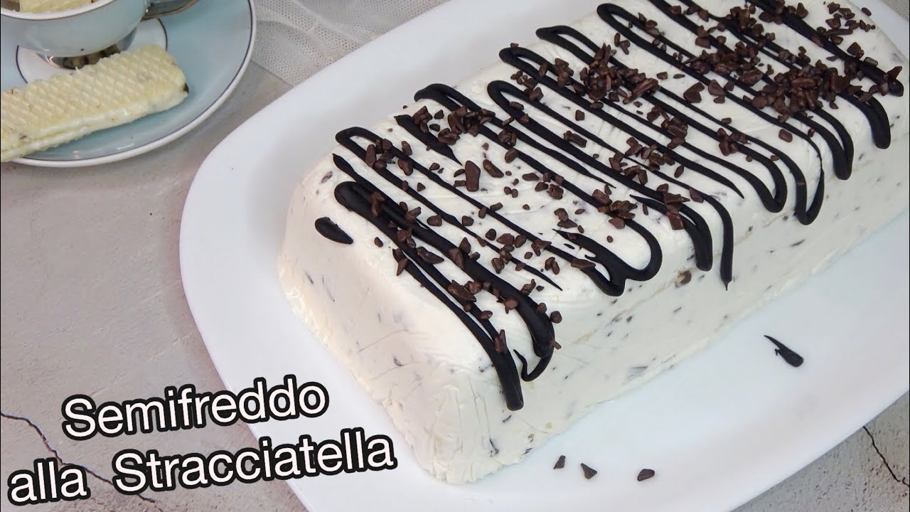 Semifreddo alla STRACCIATELLA - DESSERT FACILE, VELOCE pronto in soli 5 minuti! SENZA COLLA DI PESCE