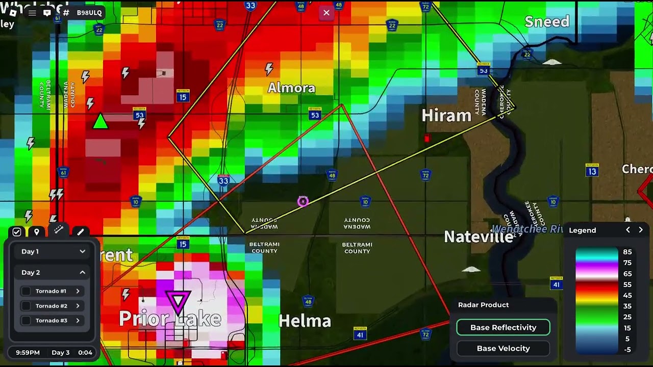Very powerful tornado (same as 332 tornado) hits Prior Lake before it gets very strong
