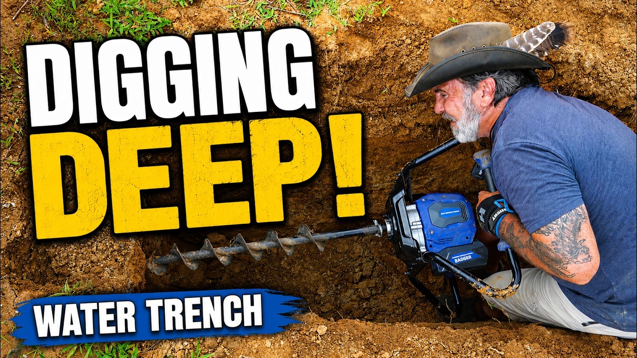 Digging Water Well Trench To OFF GRID BARN HOUSE! | Let The Build BEGIN!